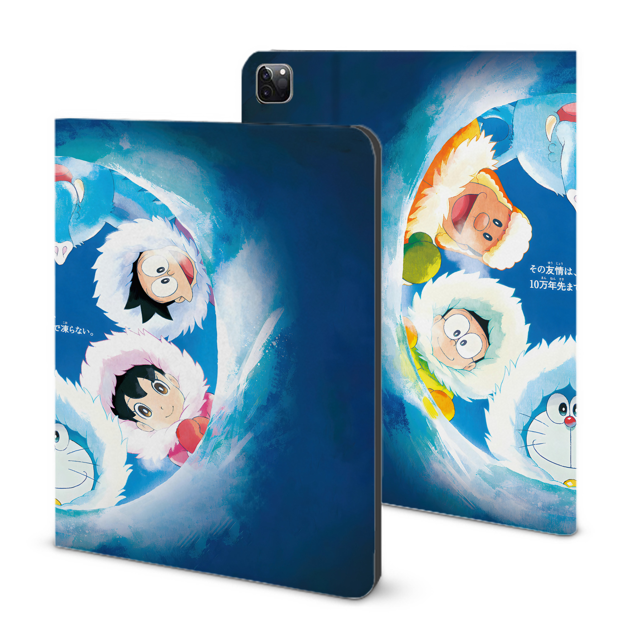 （画像用） ドラえもん Doraemon IPad ケース ブック型 PUレザー TPU 耐衝撃 軽量 薄型 ペン収納なし 全面保護 IPad 各モデル対応